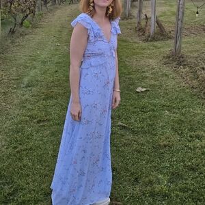 Francescas Blue Foral Maxi Dress
